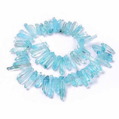 Electroplated Natural Crackle Quartz Crystal Dyed Beads Strands G-I345-05D-1