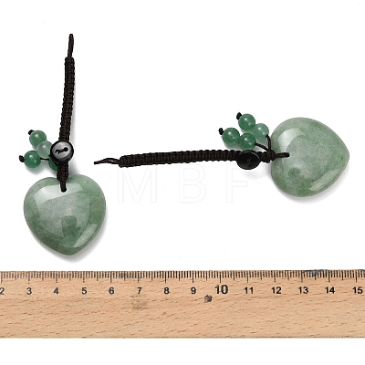Heart Natural Green Aventurine Pendant Decorations G-K353-07F-1