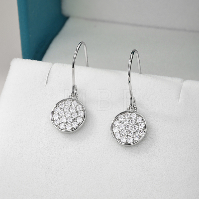 925 Sterling Silver Pave Moissanite Dangle Earrings for Women ZF9652-1