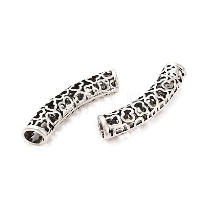 Tibetan Style Alloy Hollow Curved Tube Beads FIND-Z063-36AS-1