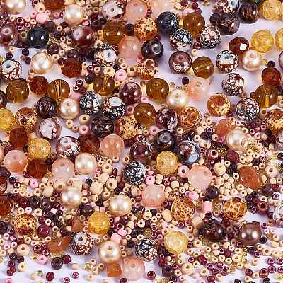 2 Bag Glass Round Beads Set JX547J-1