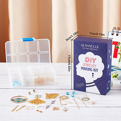 DIY Fan Themed Earring Making Kits DIY-SC0013-25G-1