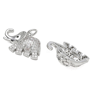 Brass Micro Pave Black Cubic Zirconia Pendants CU-CBAB0CF-18P-1