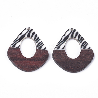 Printed Resin & Wood Pendants RESI-S358-67-1