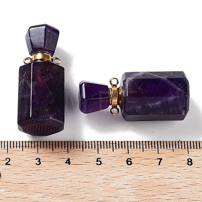 Natural Amethyst Perfume Bottle Pendants G-A026-16B-02-1