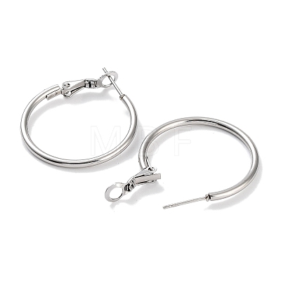 Non-Tarnish Ring 304 Stainless Steel Hoop Earrings for Women Men EJEW-B049-02C-P-1
