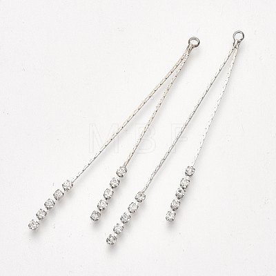 Brass Chain Tassel Big Pendants KK-T032-167P-1