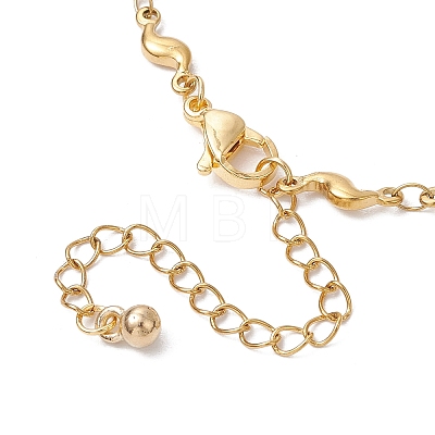 304 Stainless Steel Wave Link Chain Bracelet Making AJEW-JB01303-01-1