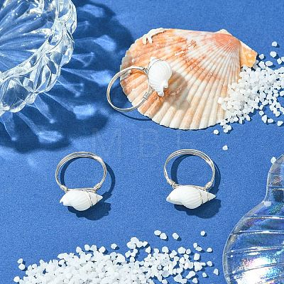 Natural Spiral Shell Finger Rings RJEW-TA00172-01-1