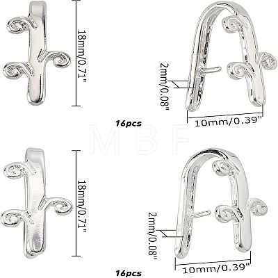 32Pcs 2 Style Brass Snap On Bails KK-FH0001-88-1