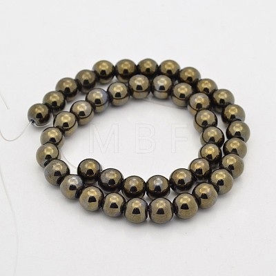 Round Non-magnetic Synthetic Hematite Beads Strands G-D617-2mm-26-1