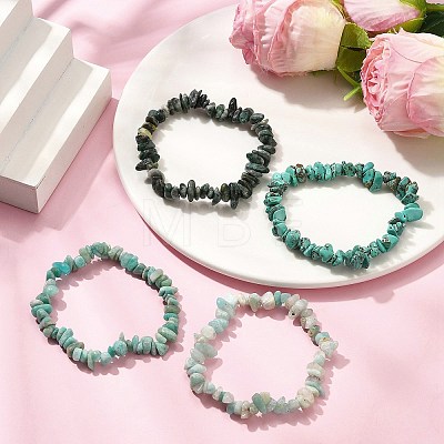 4Pcs Gemstone Beaded Stretch Bracelets Set BJEW-JB11178-1