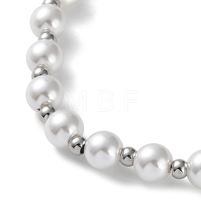 Plastic Pearl Beaded Necklace NJEW-F317-04P-1