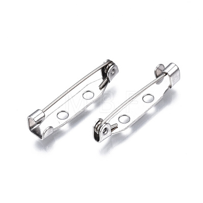201 Stainless Steel Brooch Pin Back Safety Catch Bar Pins STAS-S117-021C-1
