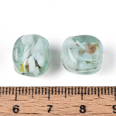 Handmade Gold Sand Lampwork Beads LAMP-T021-32C-1