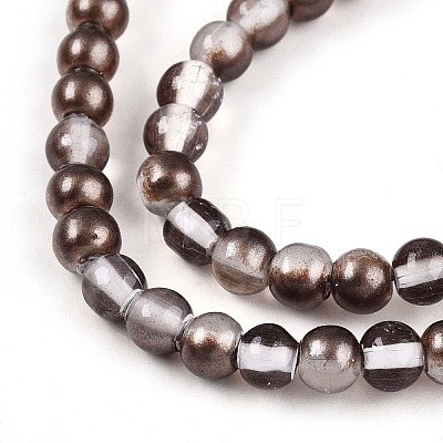 Baking Paint Transparent Glass Beads Strands DGLA-N011-4mm-09-1
