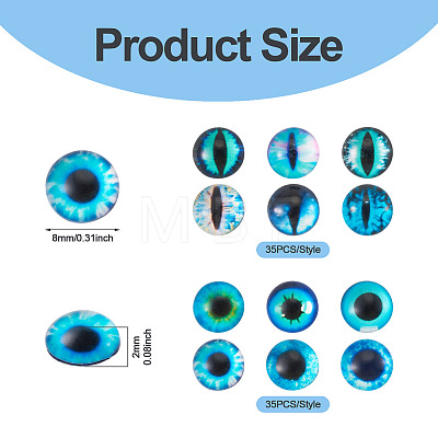 70Pcs 2 Styles Glass Cabochons GLAA-TADJ0001-18E-1