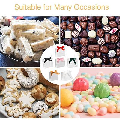 White Cardboard Paper Wedding Candy Boxes with Ribbon CON-FZC0002-002C-1