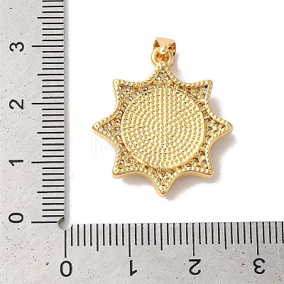 Rack Plating Brass Cubic Zirconia Pendants KK-K385-073G-1