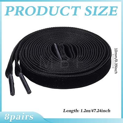 8 Pairs Single Side Velvet Shoelaces AJEW-MA0001-37B-1