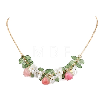 Epoxy Resin & Acrylic Pendant Necklace X1-NJEW-TA00162-1