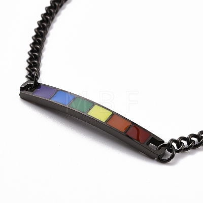 Rainbow Pride Bracelet BJEW-F419-12A-EB-1