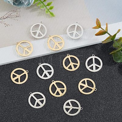 Unicraftale 20Pcs 2 Colors 201 Stainless Steel Pendants STAS-UN0032-02-1