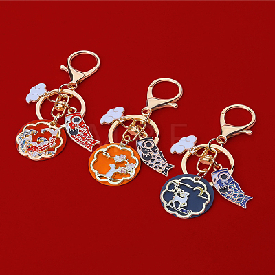 Golden Plated Alloy Enamel Pendants ENAM-CJ0001-62-1