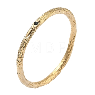 Artisan Engraved 304 Stainless Steel Rhinestone Bangles for Women BJEW-D456-01G-02-1