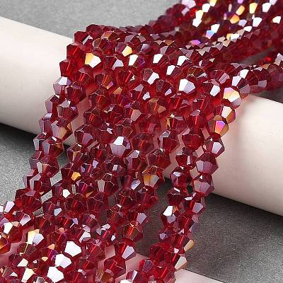 Transparent Electroplate Glass Beads Strands GLAA-F029-2mm-A27-1