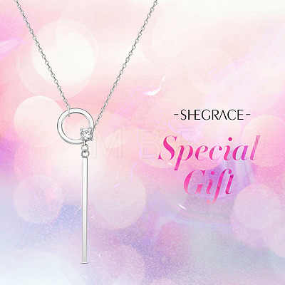 SHEGRACE Rhodium Plated 925 Sterling Silver Pendant Necklaces JN934A-1