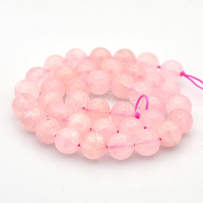 Round Natural Rose Quartz Beads Strands G-N0120-07-10mm-1