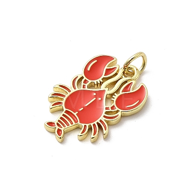 Brass Enamel Pendants KK-P338-03D-G-1