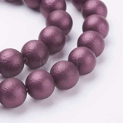 Textured Shell Pearl Beads Strands BSHE-K008-8mm-01-1