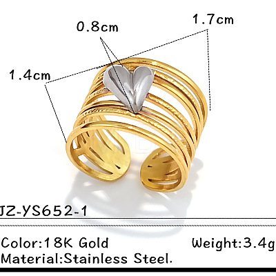 304 Stainless Steel Cuff Open Rings FS-WGD1193-01-1