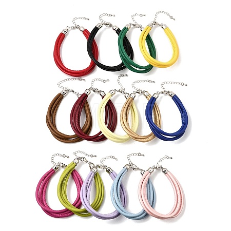 Microfiber Leather Multi-strand Cord Bracelets Makings FB-CBA983F-01P-1