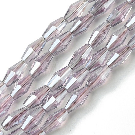 Transparent Electroplate Glass Beads Strands GLAA-K064-05A-PL06-1