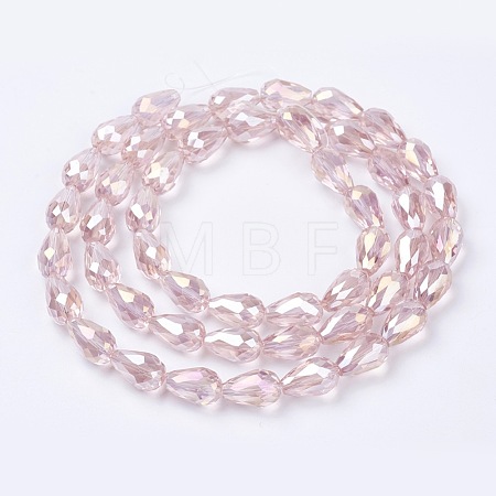 Electroplate Glass Beads Strands X-EGLA-D015-15x10mm-23-1