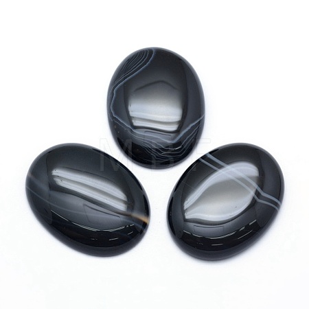 Natural Banded Agate Cabochons G-P393-I10-1