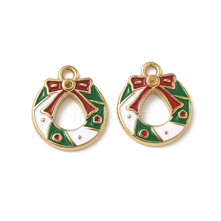 304 Stainless Steel Enamel Pendants STAS-L300-012G-39-1
