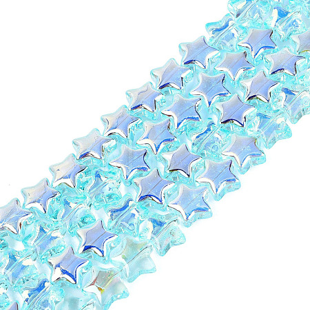 Electroplate Transparent Glass Beads Strands LS-EGLA-N056-04A-B01-1