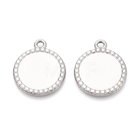 304 Stainless Steel Pendant Cabochon Settings STAS-N108-69P-1
