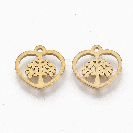 201 Stainless Steel Charms STAS-T050-021G-1