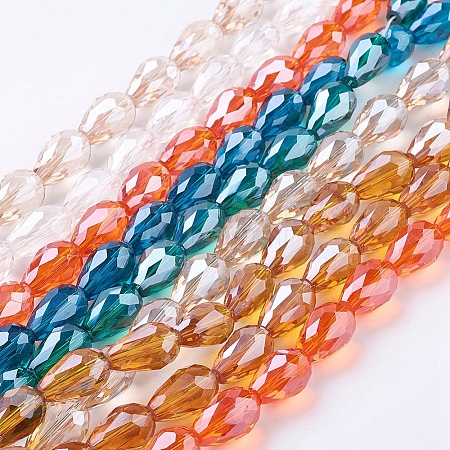 Electroplate Glass Beads Strands EGLA-R008-15x10mm-M-1