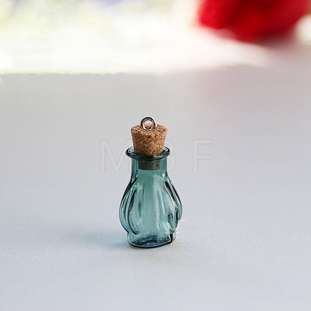 Glass Empty Wishing Bottle Pendants PW-WGF7B75-18-1