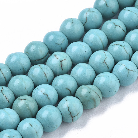 Synthetic Turquoise Beads Strands TURQ-S192-6mm-2-1