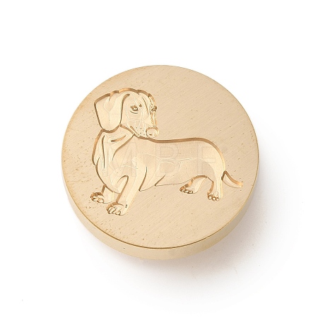 Golden Tone Wax Seal Brass Stamp Heads AJEW-U008-03G-14-1