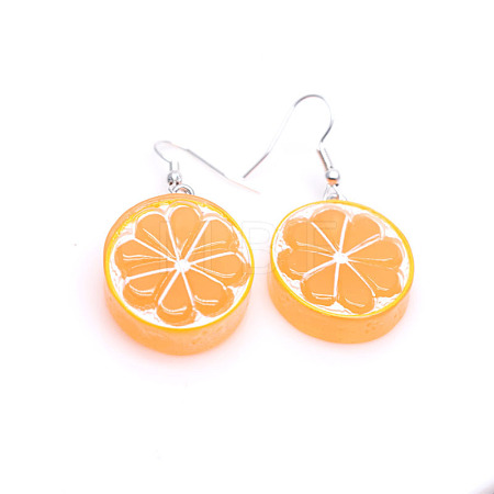 304 Stainless Steel & Resin Dangle Earrings WG56BB9-02-1