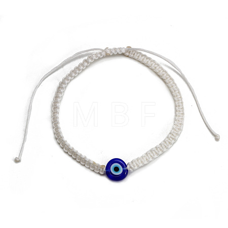 Evil Eye Lampwork Bead Braided Bead Bracelets NE0234-6-1