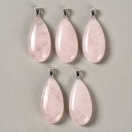Natural Rose Quartz Pendants GG-CBACB71-02P-15-1